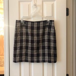 Loft plaid tweed skirt